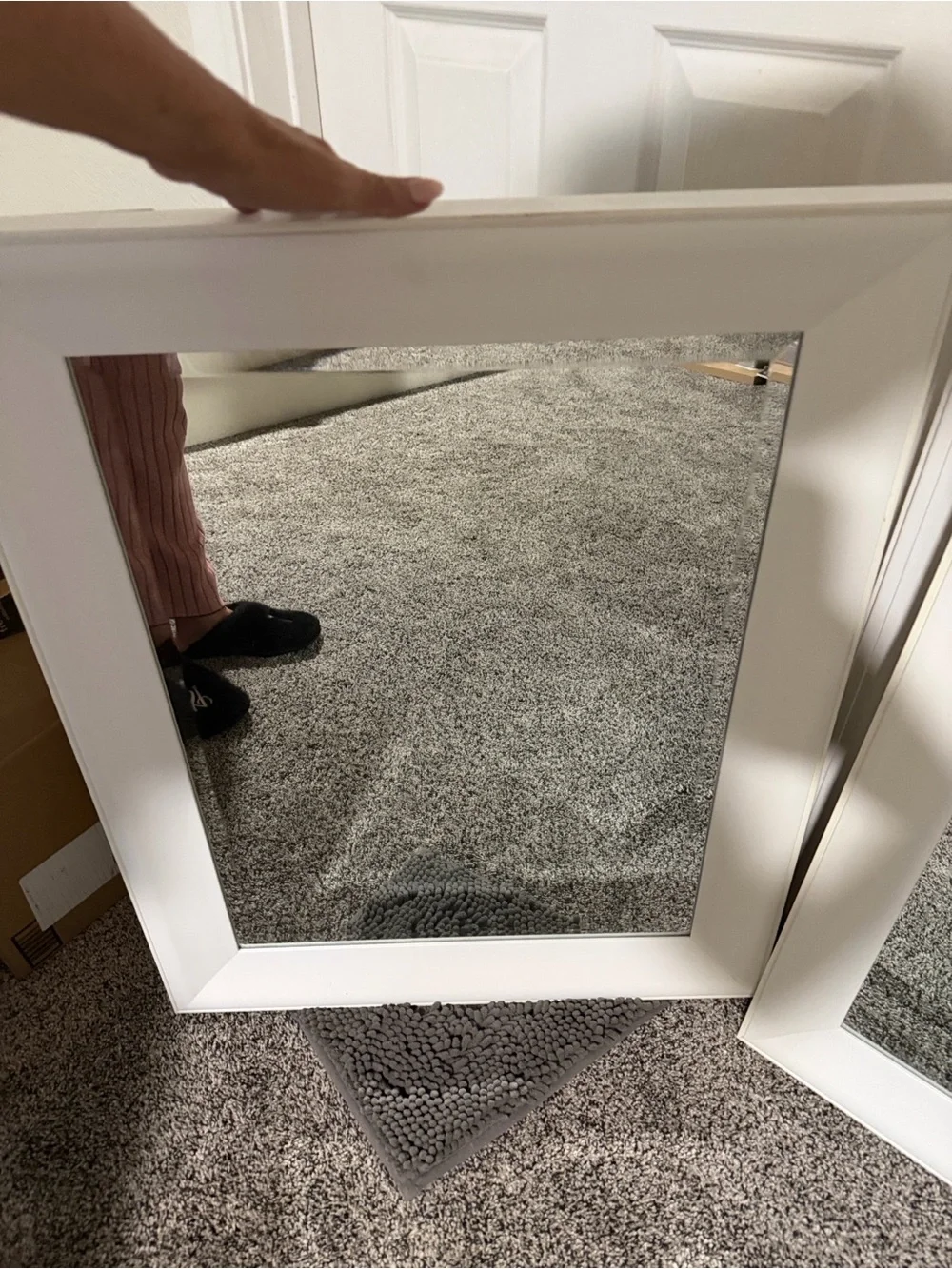 White Framed Wall Mirror - Brand Unspecified